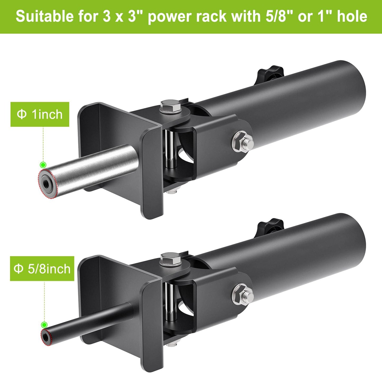 SELEWARE Power Rack Landmine Attachment for 2" Olympic Bars T Bar Row Landmine Attachment for 3" x 3" Power Cage with 5/8" or 1" Hole, 600 lbs Capacity