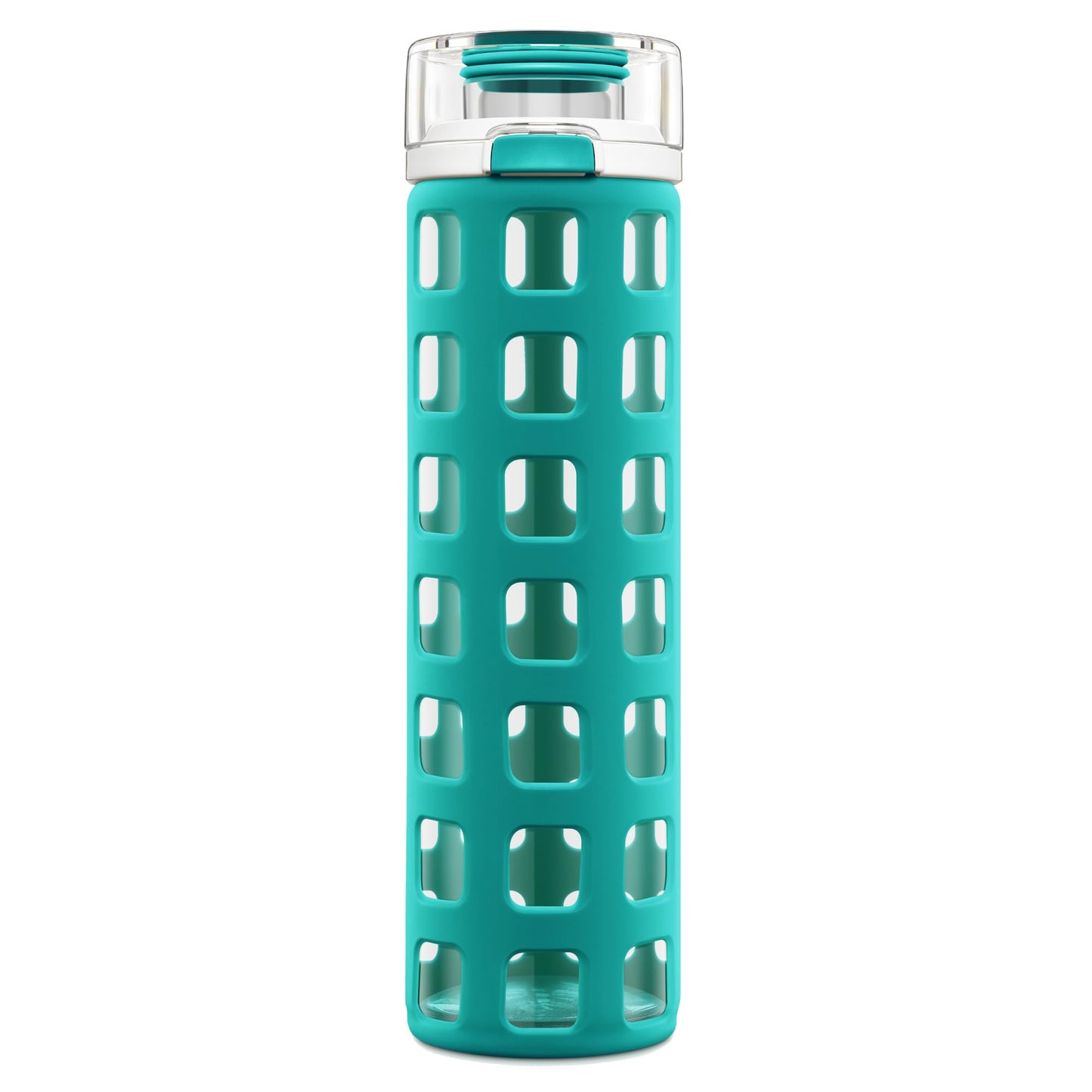 Ello Syndicate Glass Water Bottle with One-Touch Flip Lid , Mint, 20-ounce