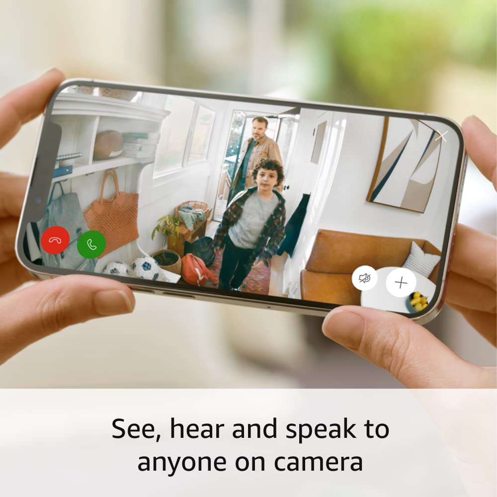 Like-New Ring Indoor Cam (newest model) — Home or business security in 1080p HD video, White