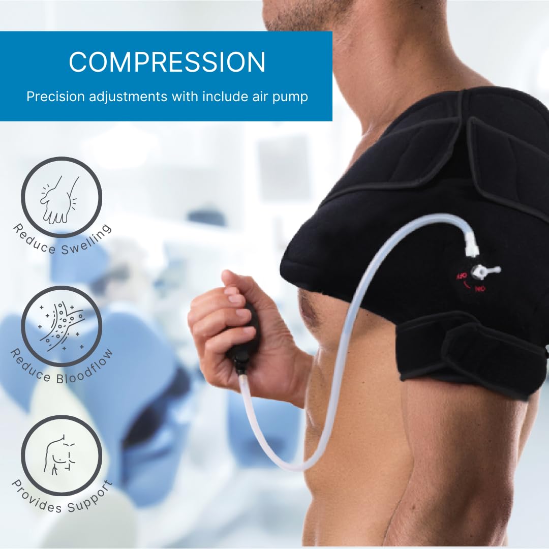 NatraCure Advanced Hot or Cold Therapy Shoulder Ice Pack Wrap, Shoulder Brace for Shoulder Pain Relief - (Heating Pad for Rotator Cuff Injuries, Surgery, Gym Injuries, Baseball, Pitching) - 16032