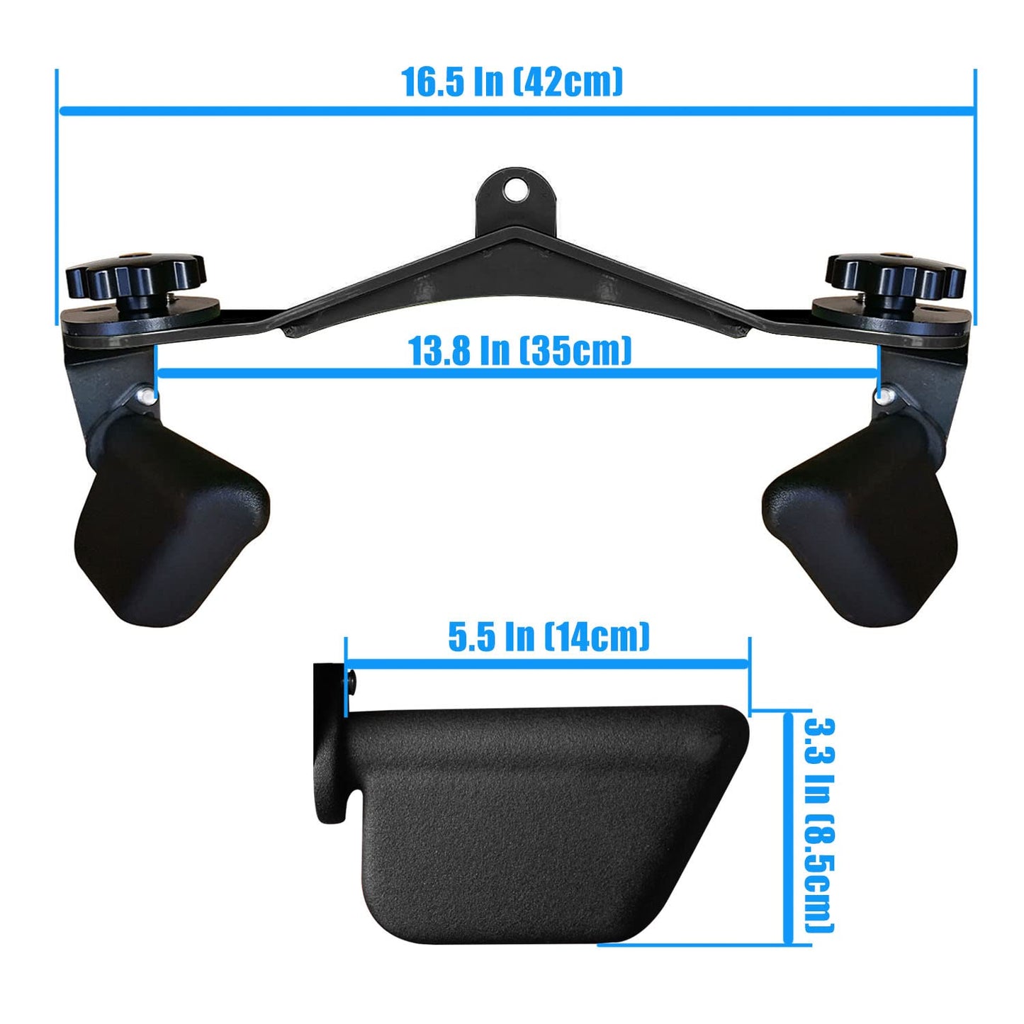 Home Gym Fitness Spreader Bar, Multi-Grip Wide Lat Pull Down Bar, Neutral Grip Handle, Lat Pulldown Attachments Long Bar for Cable Pulley System Machine, T-bar Row Landmine Attachment (SP-B02)