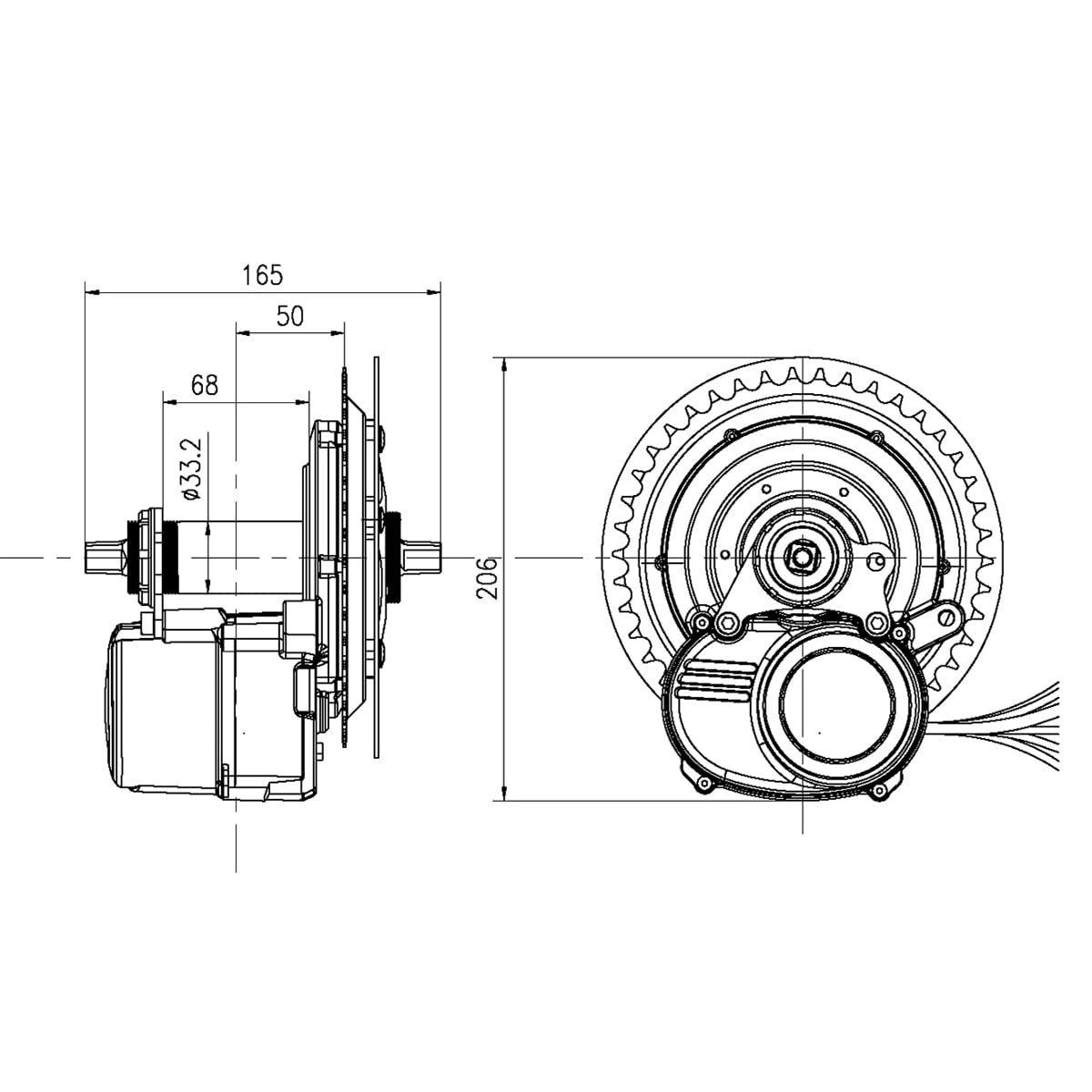 TOSEVEN DM02 Ebike Motor Kit 48V 500W Mid Drive Motor Electric Bicycle Brushless Torque Sensor DIY Conversion Kit for 68/73mm Bottom Bracket Bike