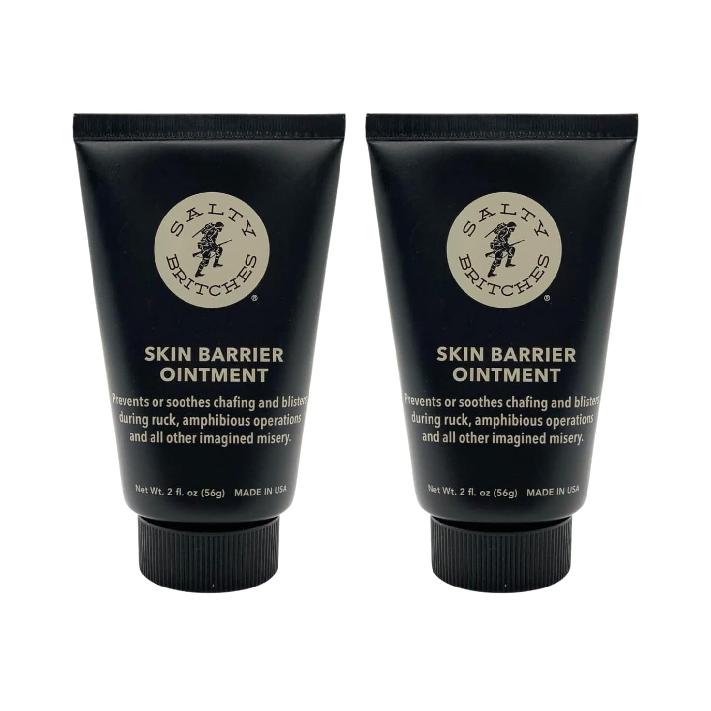 Salty Britches® Skin Barrier Ointment | Protective Barrier Against Chafing and Irritation | Prevents or Soothes Chafing and Blisters (2oz Tube Pack of 2)