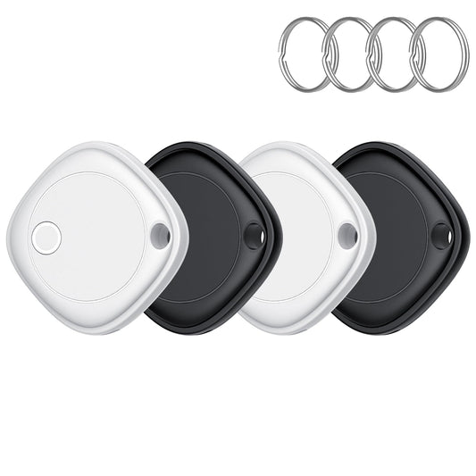Air Tags-4 Pack, Bluetooth Tracker Works with Apple Find My APP (iOS Only), Bluetooth Smart Air Tag Keys Finder and Item Locator for Keys, Bags, Luggage, Pets, Wallet, Replaceable Battery