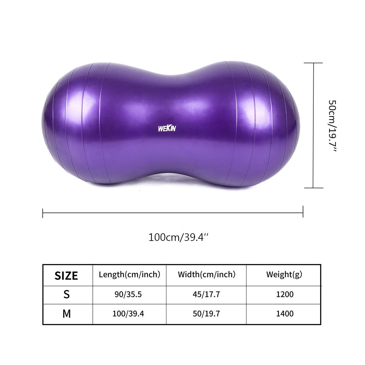 Wekin Physio Roll Therapy Fitness Excercise Peanut Ball for Balance, Labor Birthing, Muscle Tension, Back Pain Relief, Coordinate Development, Dog Training, Home Exercise & Yoga Programme Medium