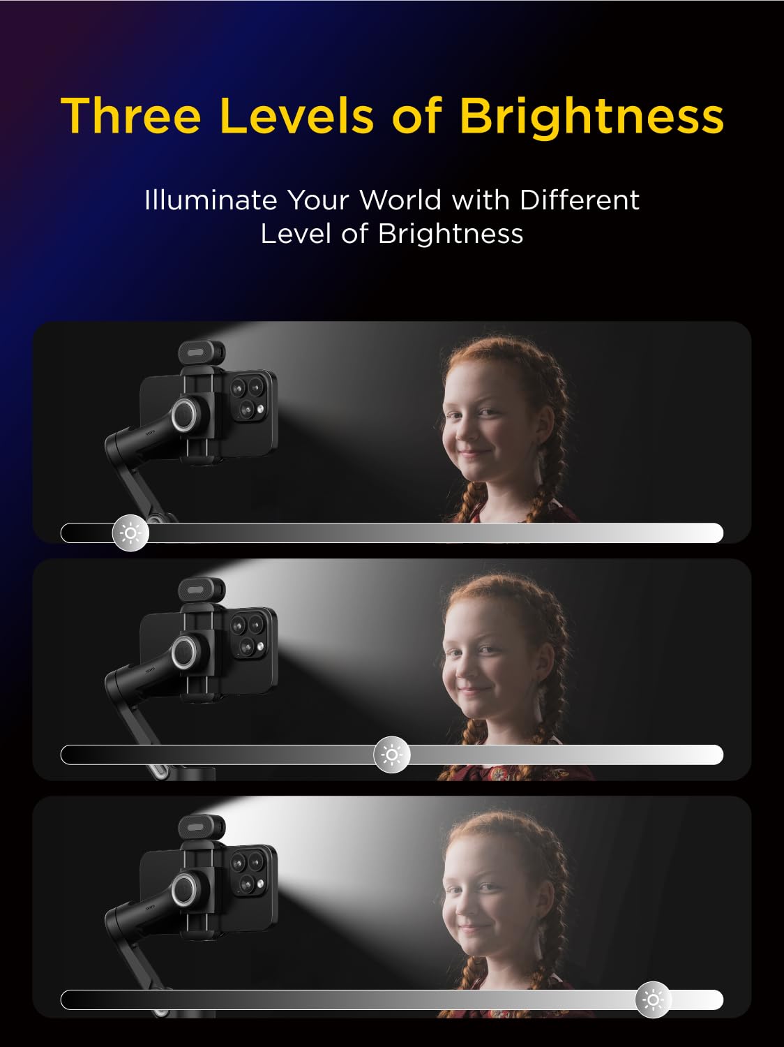 AOCHUAN 3-Axis Gimbal Stabilizer for Smartphone Smart X Pro Kit & P03 RGB Magnetic Fill Light