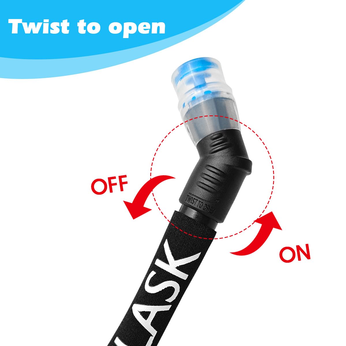 WILDREEDS Replacement Straw for Soft Flask Running Water Bottles for Hiking Cycling (Black)