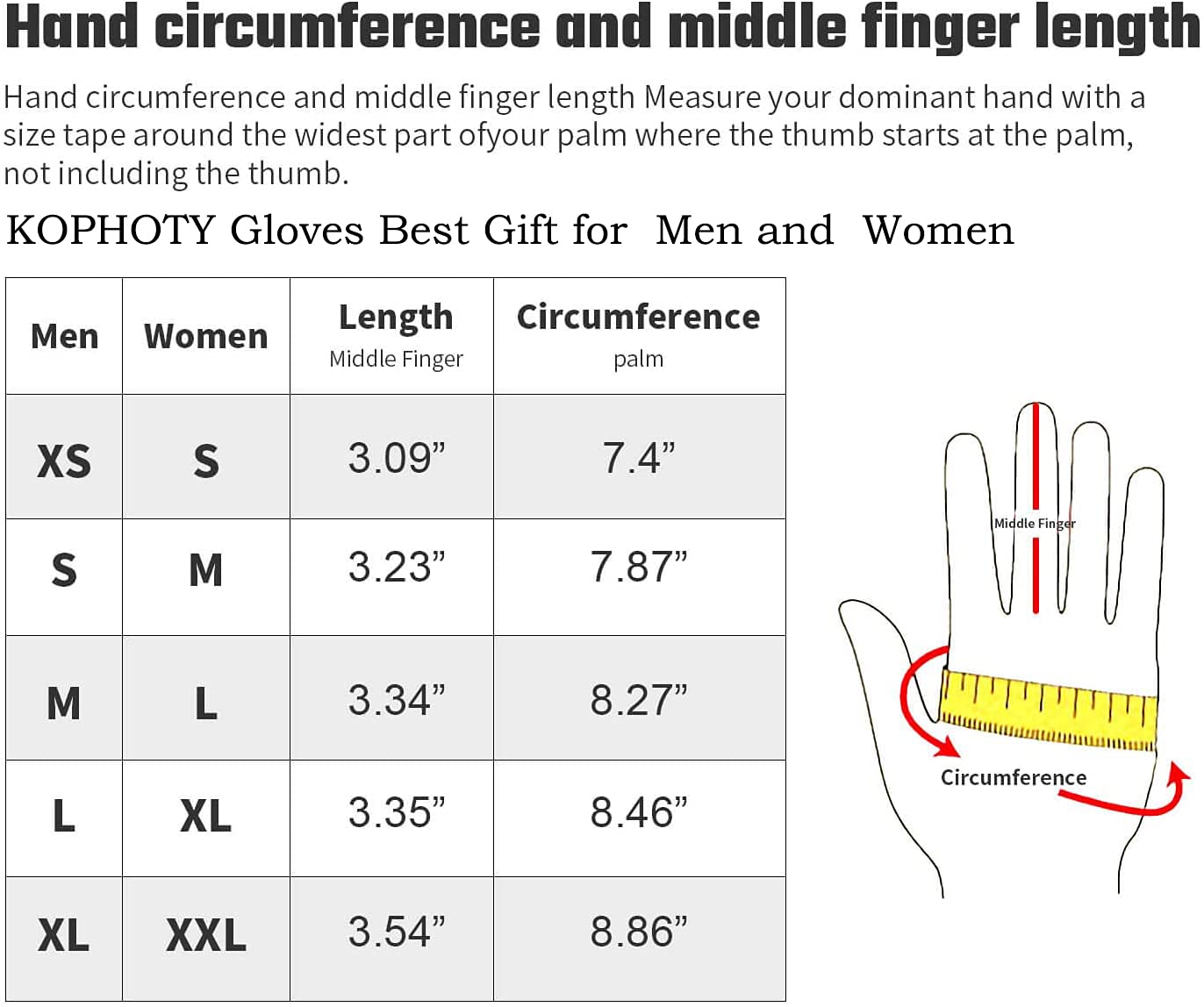 KOPHOTY Bike Touchscreen Winter Warm Glove - Windproof Anti Slip Water Resistant for Running Cycling Driving Phone Texting Outdoor Hiking Hand Warmer in Cold Weather for Men and Women (Small)