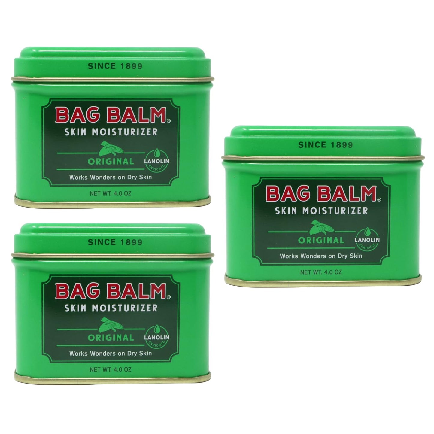 Bag Balm Vermont's Original for Dry Chapped Skin Conditions - Hand & Body (4 Ounce (Pack of 3))