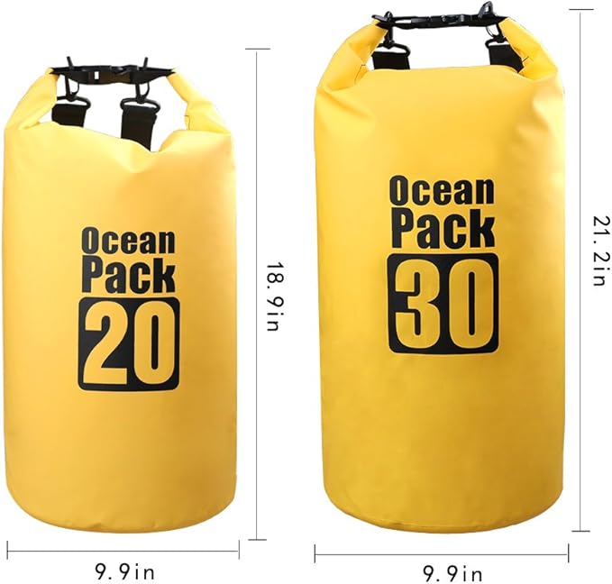 Dry Sack/Floating Waterproof Bag 2L/5L/10L/20L/30L for Boating, Kayaking, Hiking, Snowboarding, Camping, Rafting, Fishing and Backpacking