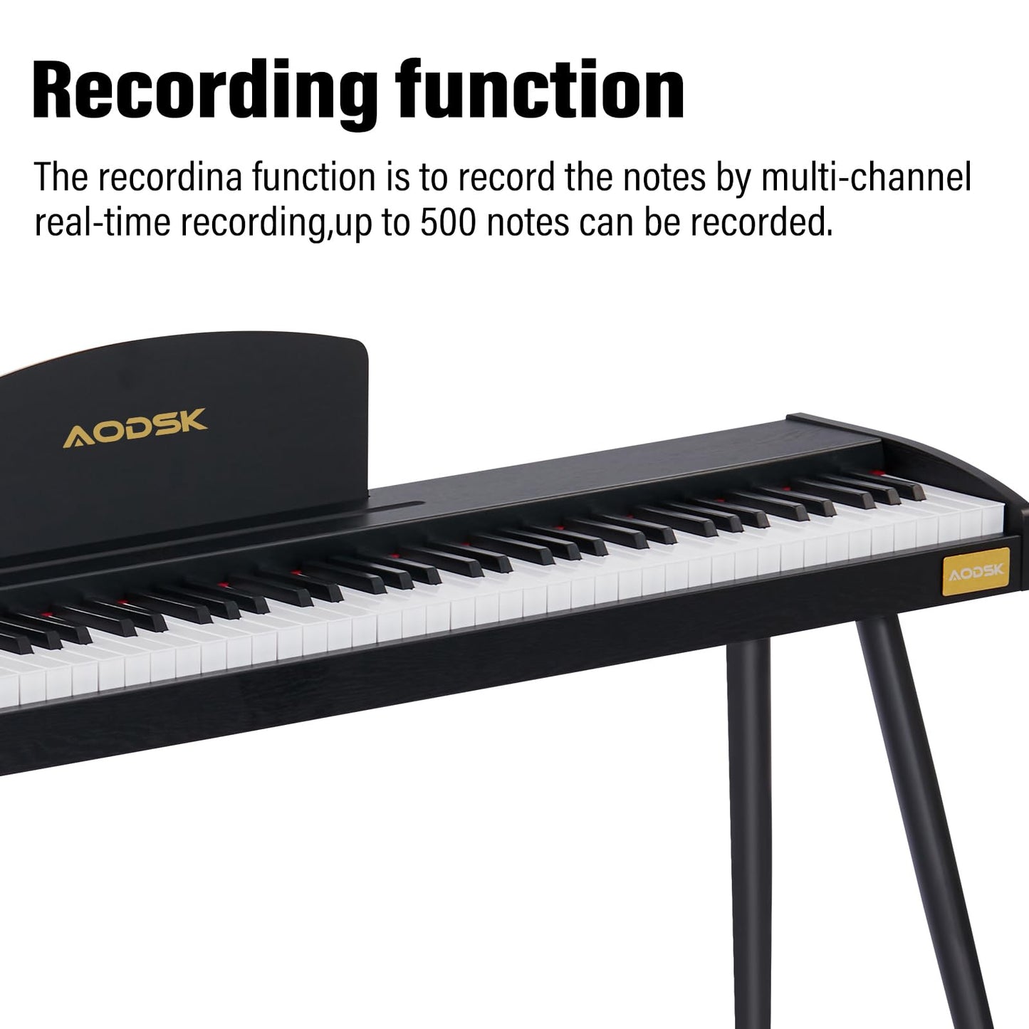 AODSK 88 Keys Digital Piano,Full-size semi weighted key,128 Tones & Rhythms, MIDI/USB Connectivity, Headphone Jack