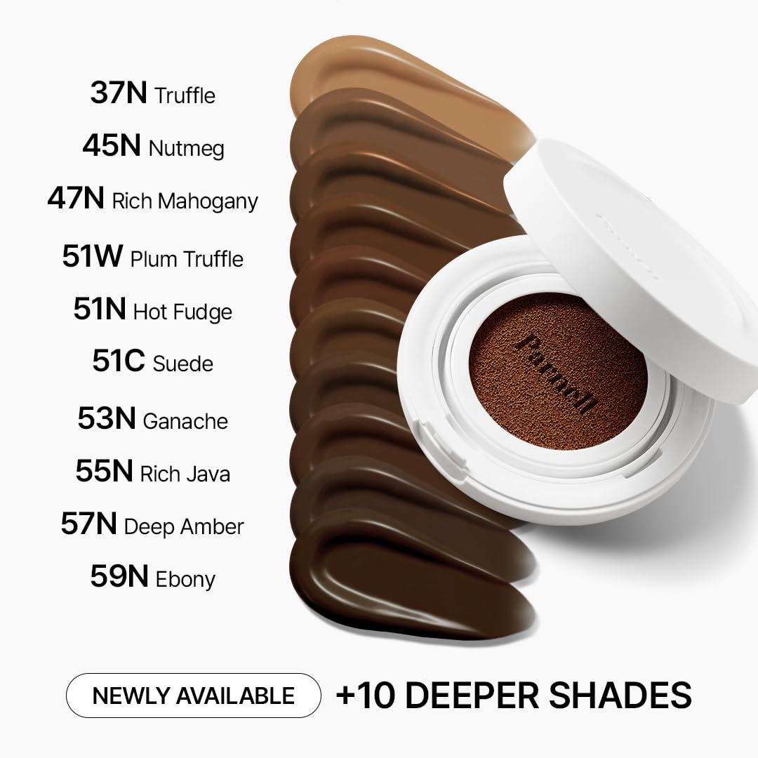 Parnell Cicamanu Serum Cushion - Moisturizing Foundation for Soothing, Coverage, Glass Skin and Lightweight for Sensitive and Dry Skin Pearl Skin (0.52 Fl Oz) (40N)