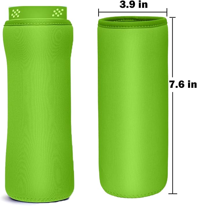 Water Bottle Sleeve Compatible with Cir-kul Water Bottle - 2 Pcs Sleeve Compatible with Cir-kul Plastic 22oz & Stainless Steel Bottle - Insulated Cover for Retaining Temperature,(Bright green-2p-22oz)