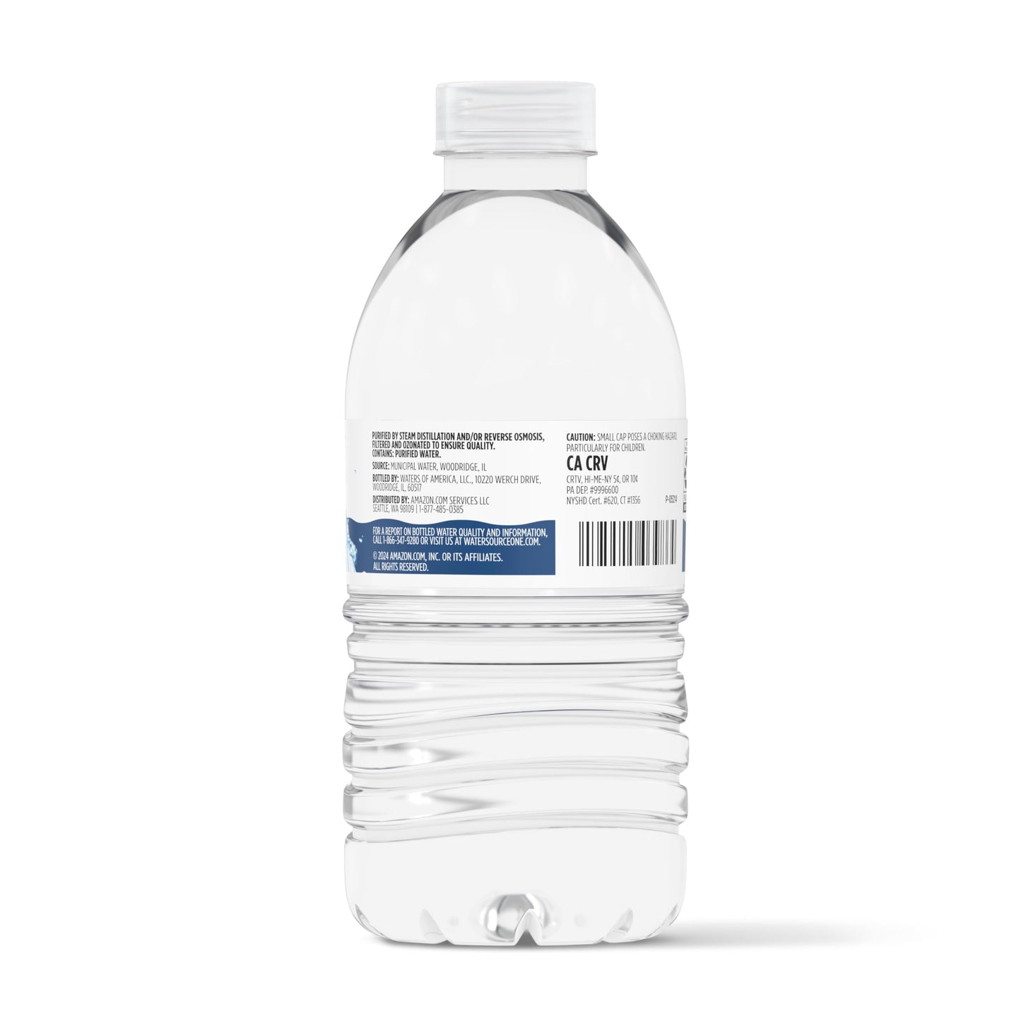 Amazon Grocery, Purified Water, Plastic Bottles, 10 Fl Oz, Pack 24