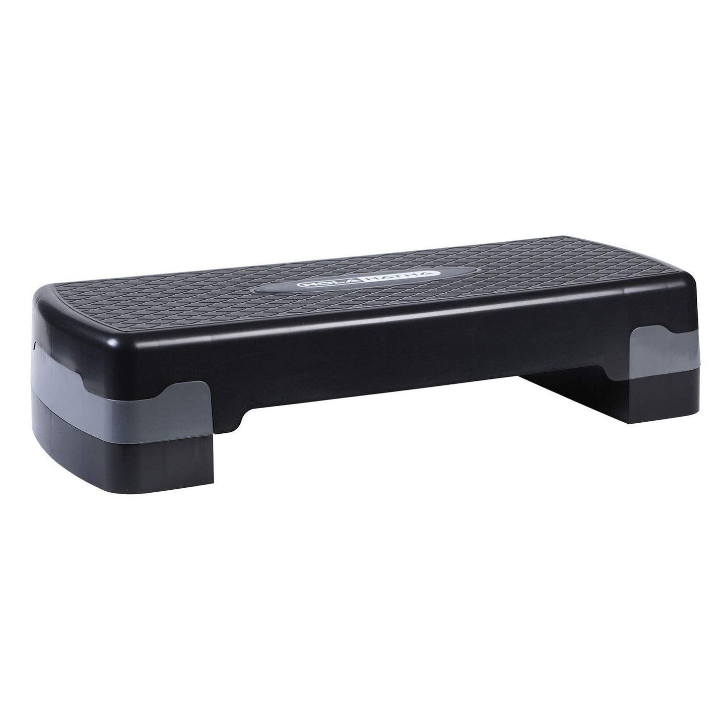 HolaHatha Compact Portable Aerobic Step Platform Exercise Fitness Equipment, Cardio Stepper with Adjustable Height for Home Gym, Black