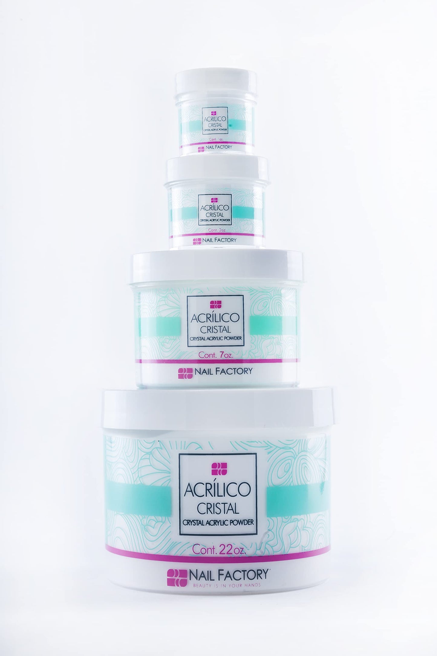 NAIL FACTORY - PROFESSIONAL GRADE CLEAR ACRYLIC POWDER 22 OZ, Professional Acrylic Powder for Sculpting & Building Nails.