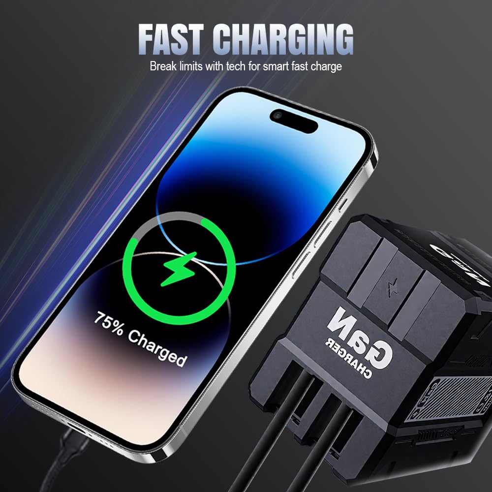 2025 New 2 in 1 GaN Charger 120w, New Scalable Retractable 120w Fast Charger Module, All in 1 Foldable Charging Adapter Wall Plug for Phone, Tablet, Laptops (Orange)