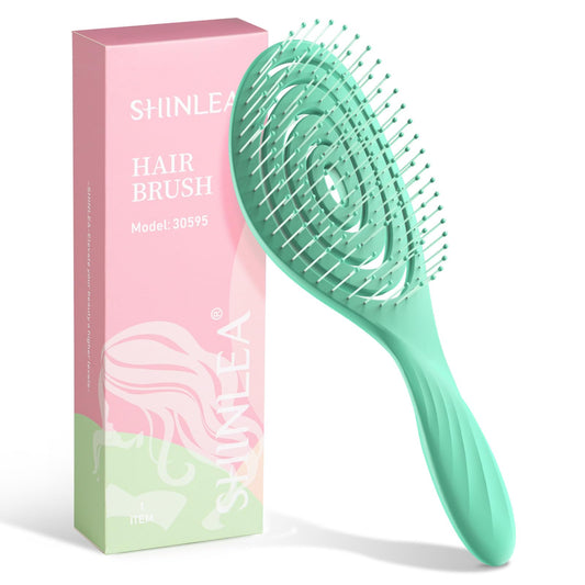 Detangle Hair Brush, Detangling Wet Spiral Hairbrush for Women, Men, kids, Vented Detangler for Blow Drying, Glide Through Tangles For All Hair Types (Pink)