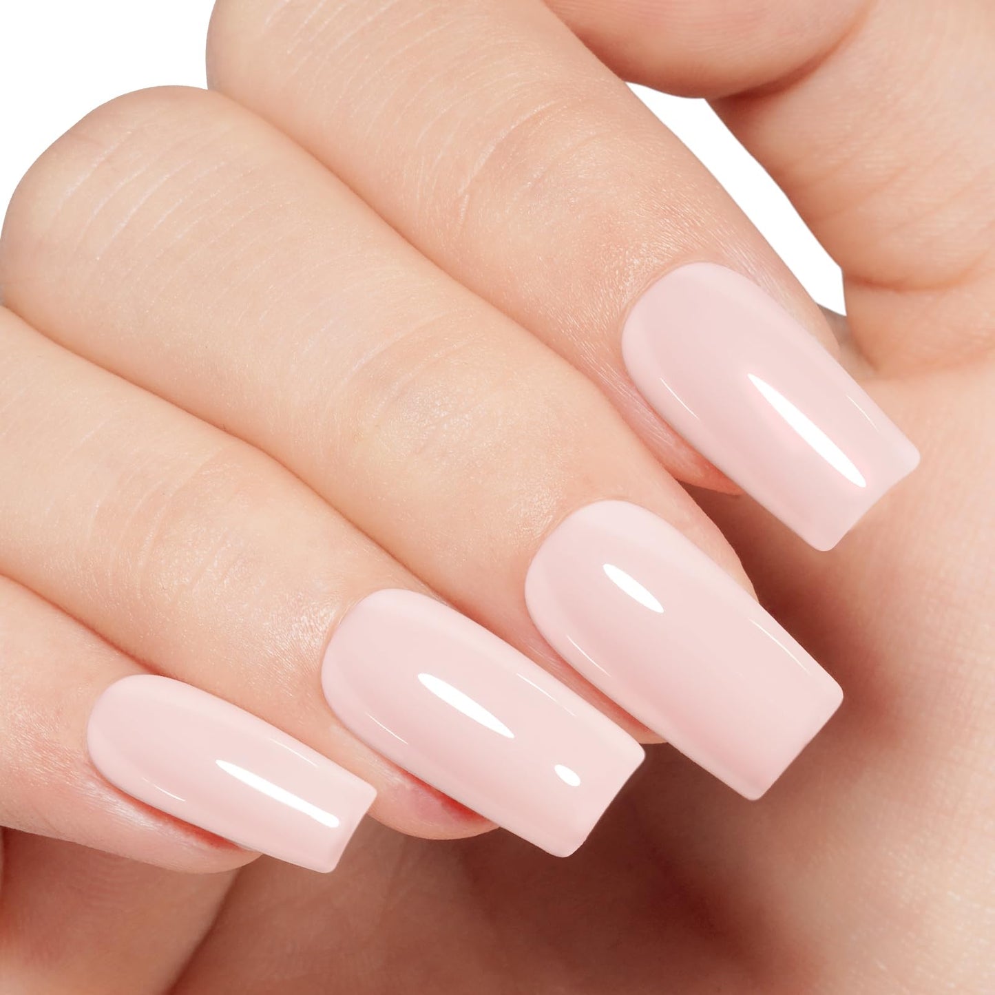 AILLSA White Pink Gel Nail Polish Nude Barely Pink Gel Polish Neutral Light Beige Jelly Gel Polish Off White Natural Color Nails Winter Soak Off U V Gel for Nail Art for Women 0.51 Fl Oz /GA98