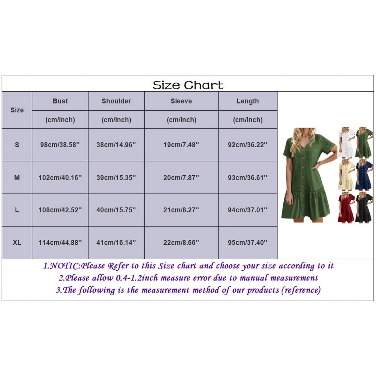 Aniywn Button Dresses for Women 2024 Casual Loose Summer Cotton Linen Dress Ruffle Hem Casual Dress Short Sleeve Tunic Dress