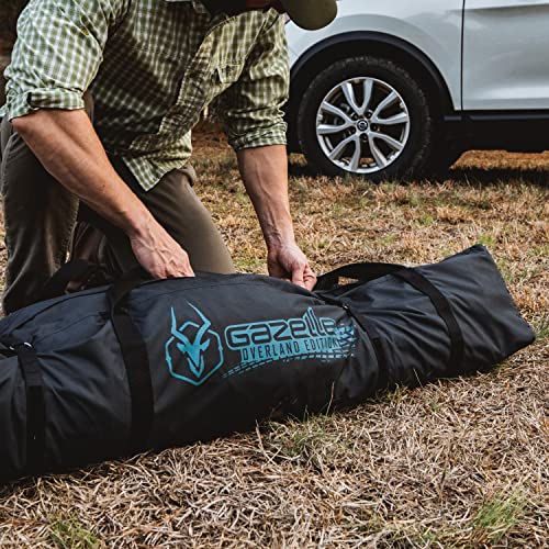 Gazelle Tents™ T3X Hub Tent Overland Edition, Easy 90 Second Set-Up, Waterproof, UV Resistant, Removable Floor, Footprint, 3-Person, Pacific Blue, 68" x 76" x 82", GT302PB