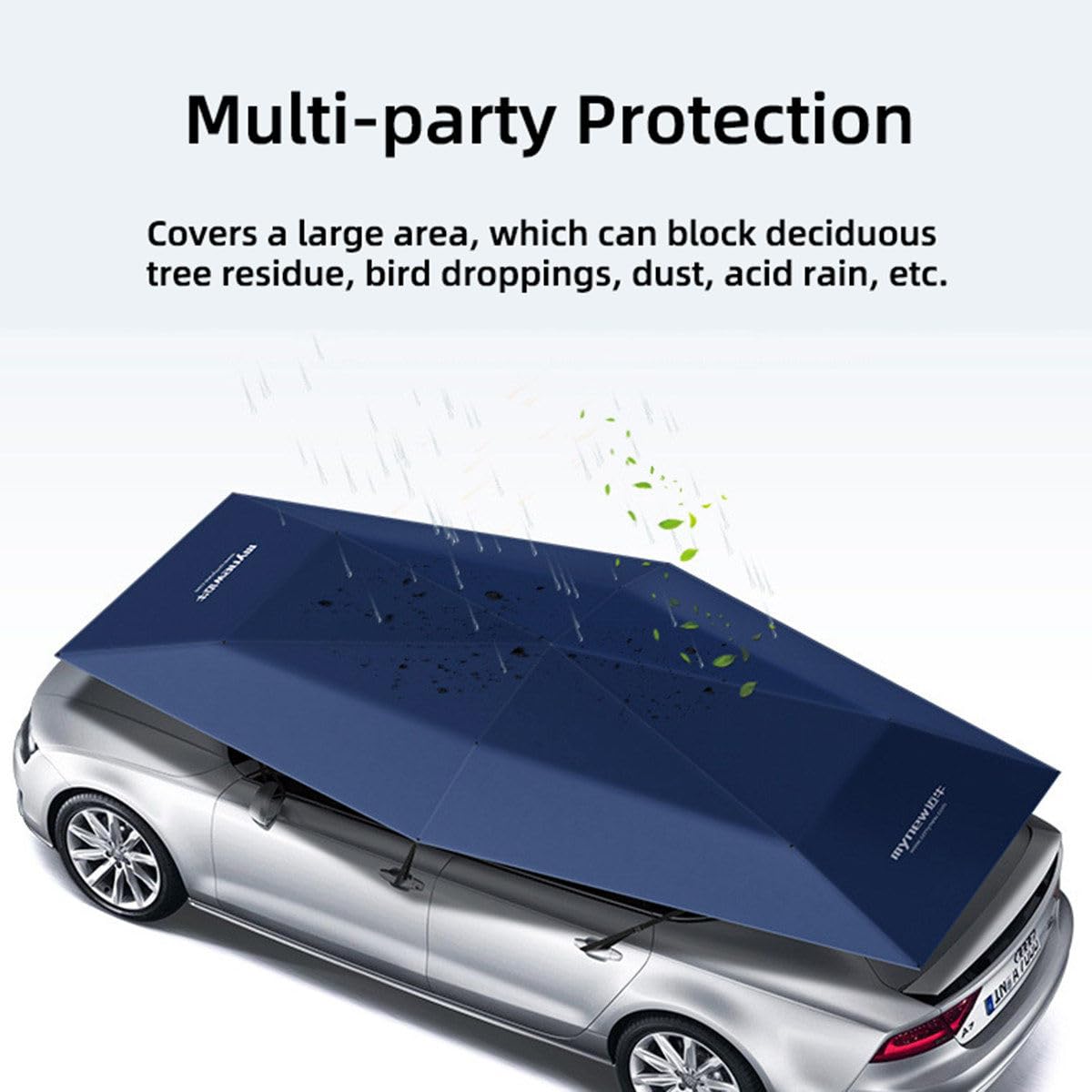 aigahealzhou Automatic Car Umbrella Tent, Upgrade Car Parasol Tent with Storage Box/Roof Rails, 5000mAh Battery, Remote Control, UV Protection Parasol Tent, 3800 * 2800MM,Grey