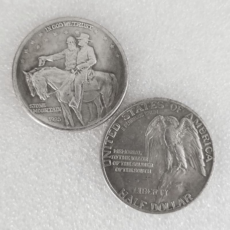 Antique Silver Coins, American Ancient Coin Collection, Flowing Hair Silver Dollar & Morgan Dollar Coin, U.S. Old Coins for Collectors, Commemorative Coins (Stone Mountain 1925)