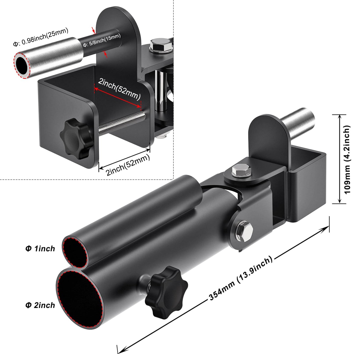 SELEWARE Ergonomic V Bar Row Landmine Handle & T Bar Row Landmine Attachment Combo for 1" Standard Bar and 2" Olympic Bars - Enhance Your Home Gym Power Rack