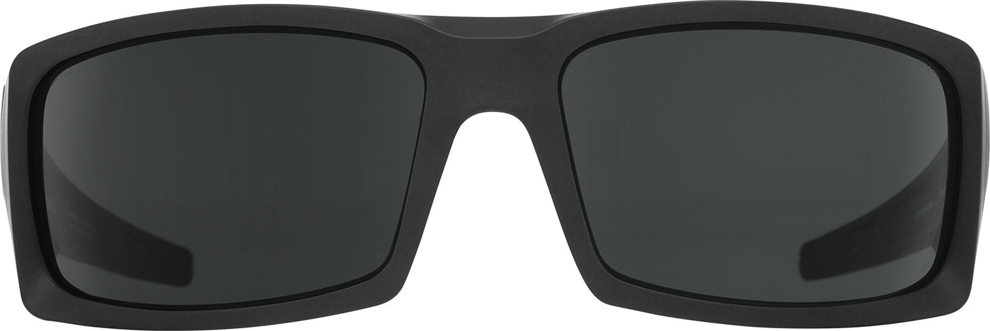 Spy Optic Men's General Rectangular Sunglasses, Ansi Matte Black/Gray, 60 mm