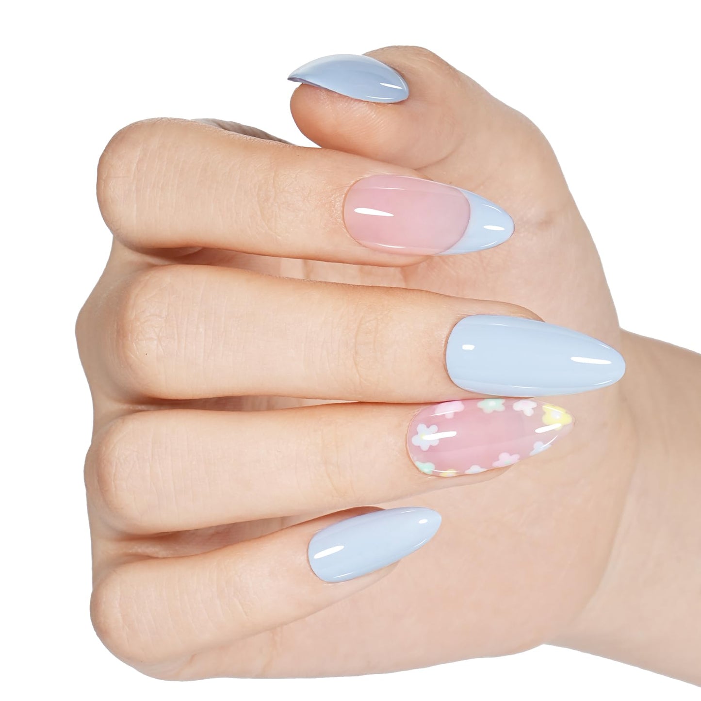 AILLSA Pastel Blue Gel Nail Polish Macaron Baby Blue Gels Polish Bright Spring Summer Colors Cotton Candy Nail Polish Gel Soak Off U V for French Manicure Salon DIY Holiday 0.5 Fl Oz GB82