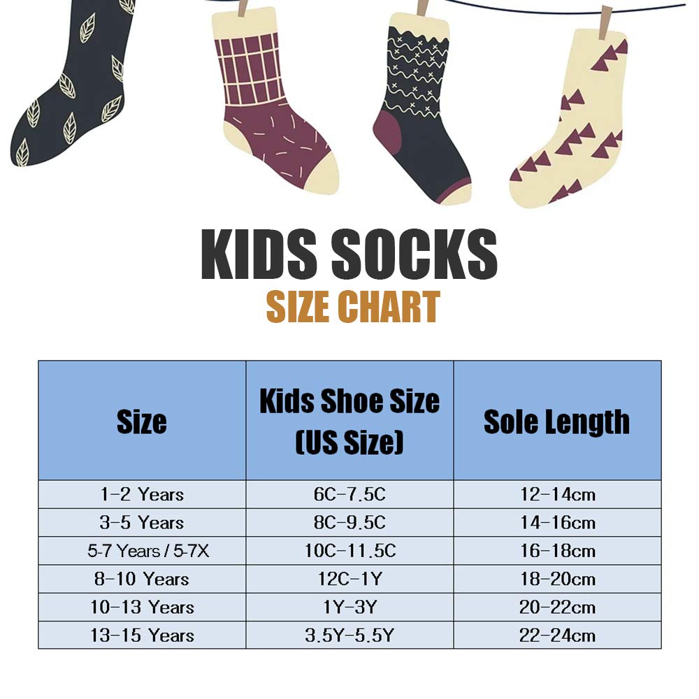 HowJoJo Big Boys Thick Cotton Socks Kids Winter Warm Thermal Socks Cartoon Monster Trucks Socks 6 Pack Size 1-3