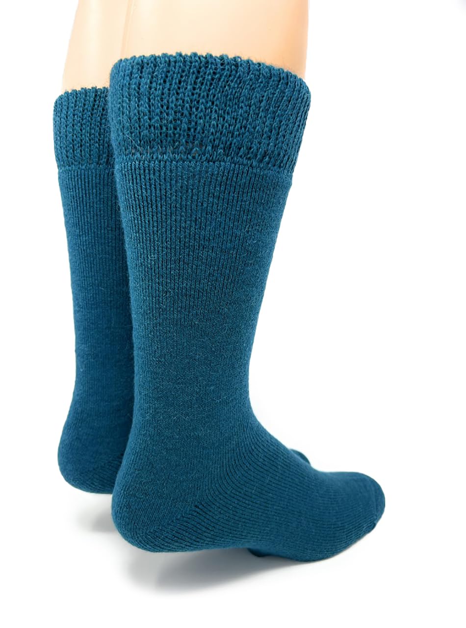 WARRIOR ALPACA SOCKS - Outdoor Alpaca Wool Socks, Terry Lined with Comfort Band Opening For Men And Women (Medium,Glacier Blue)