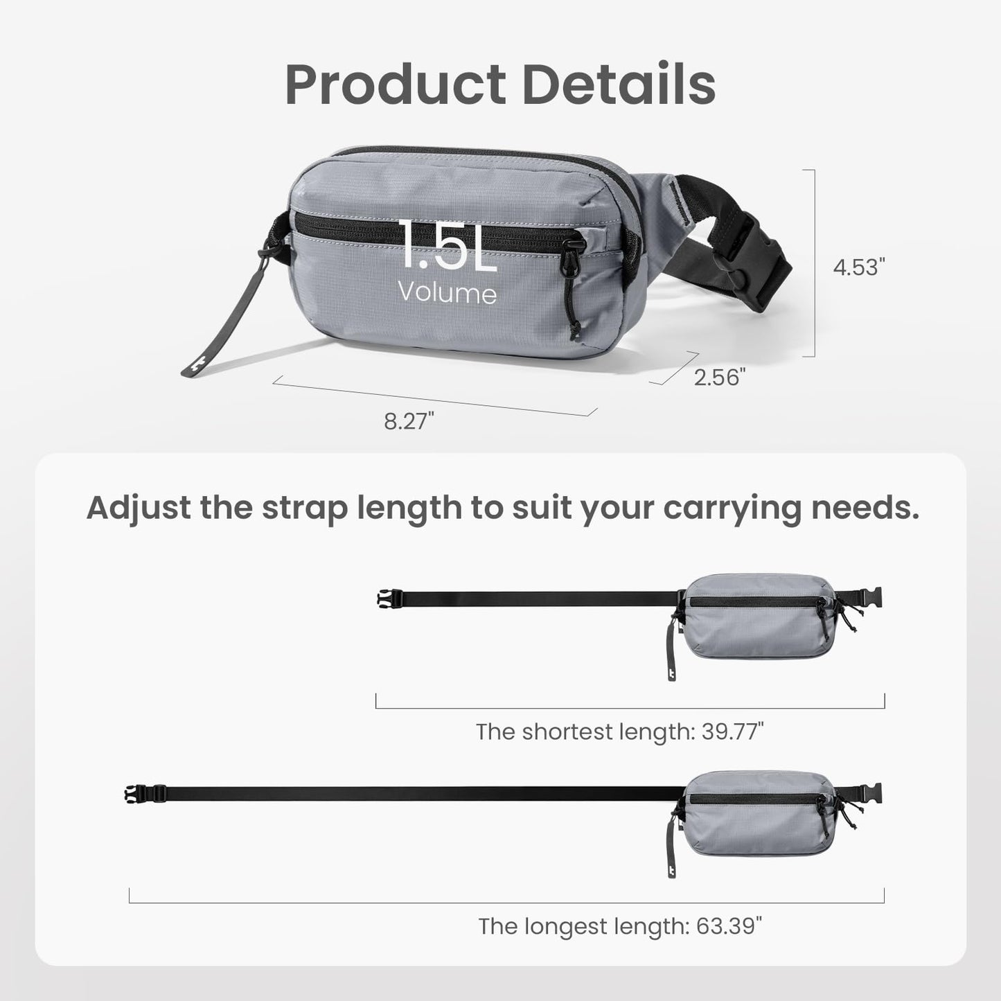 tomtoc 1.5L Sling Bag with RFID Blocking, Crossbody Bag Minimalist Chest Shoulder Pack for Men and Women, Water-resistant Lightweight Carry Casual Bag for Travel, Daily Use