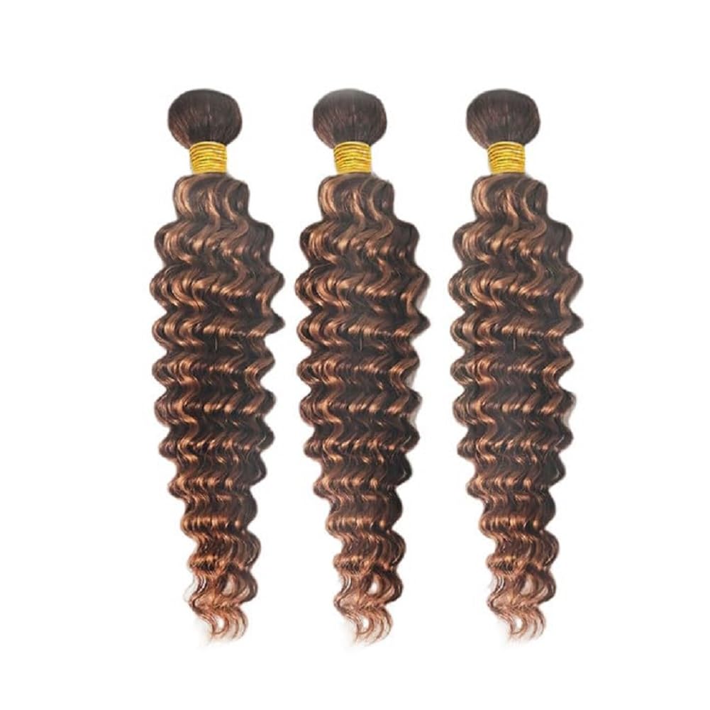 Bafamiya Bundles Human Hair Deep Wave P4/30 Human Hair Bundles Unprocessed Brazilian Virgin Wave Bundles Human Hair P4/30 Human Hair Quick Weave Hair Extension
