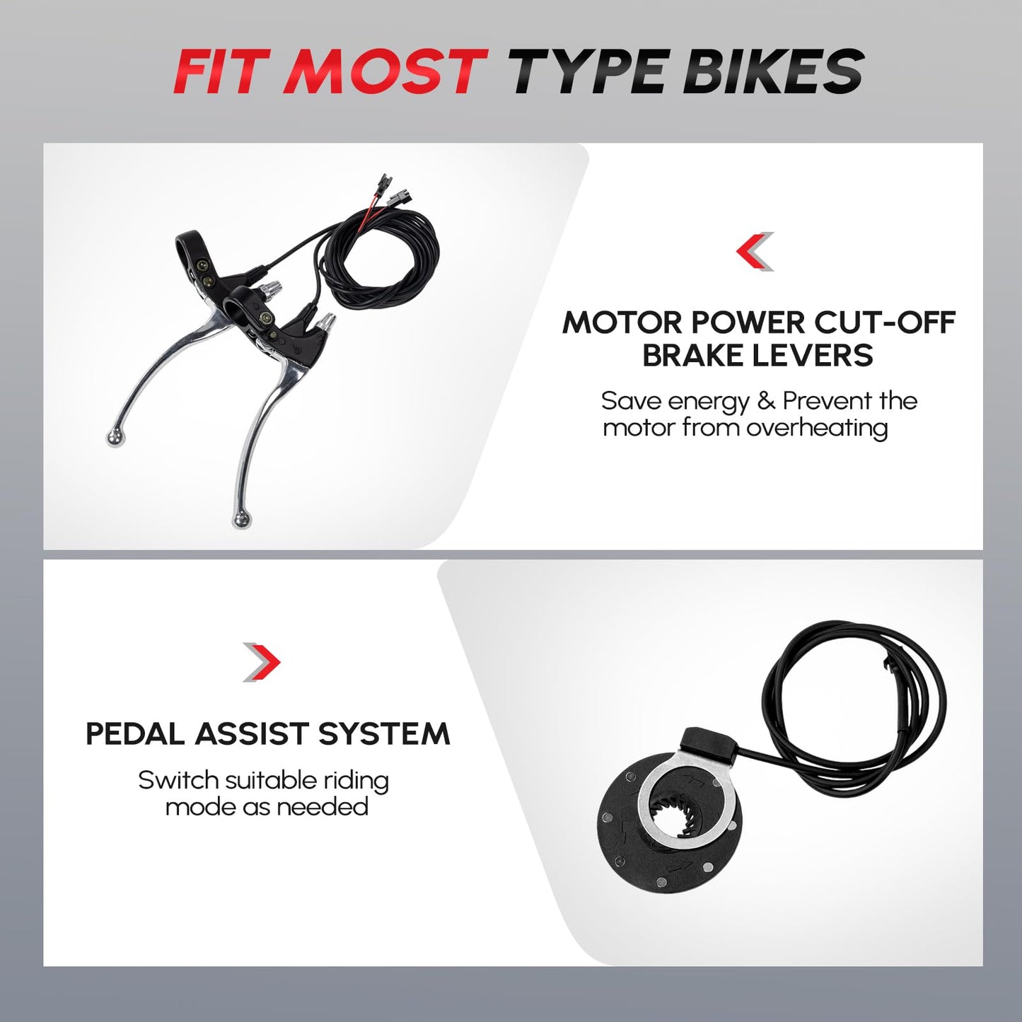 PEXMOR Electric Bike Conversion Kit, 48V 1200W 26" Front Wheel E-Bike Hub Motor Kit, Upgrade 3 Mode Controller w/PAS/Twist Throttle with Battery Indicator Ebike Bicycle Wheel Kit
