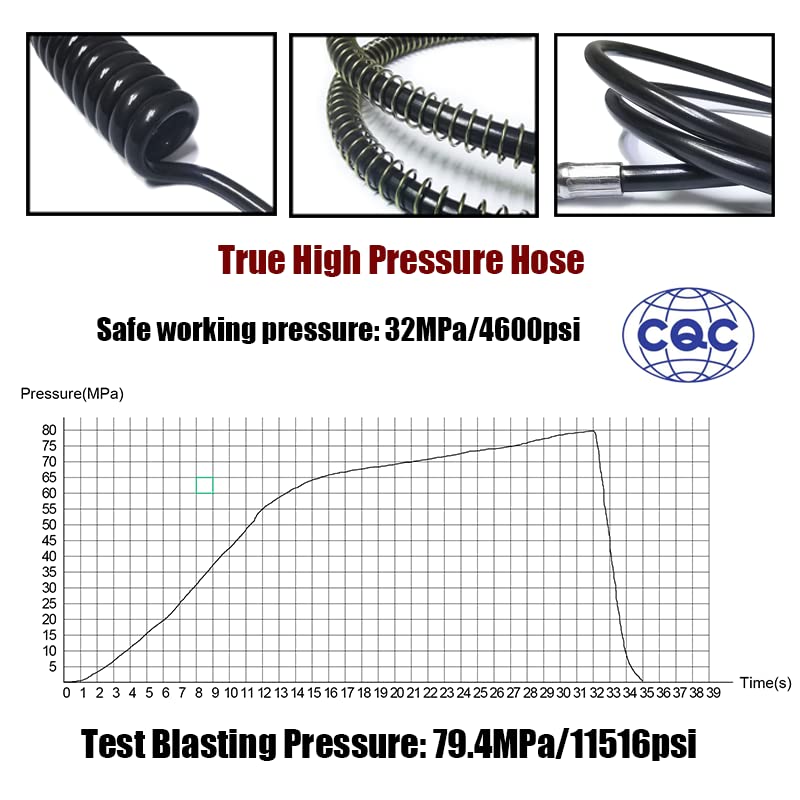 Aopkeo 37inches Fill Whip 8mm Male Female Quick Disconnect 4500psi Charging Extension Hose Stainless Steel End for Paintball PCP Airsoft Diving (Double Female End)