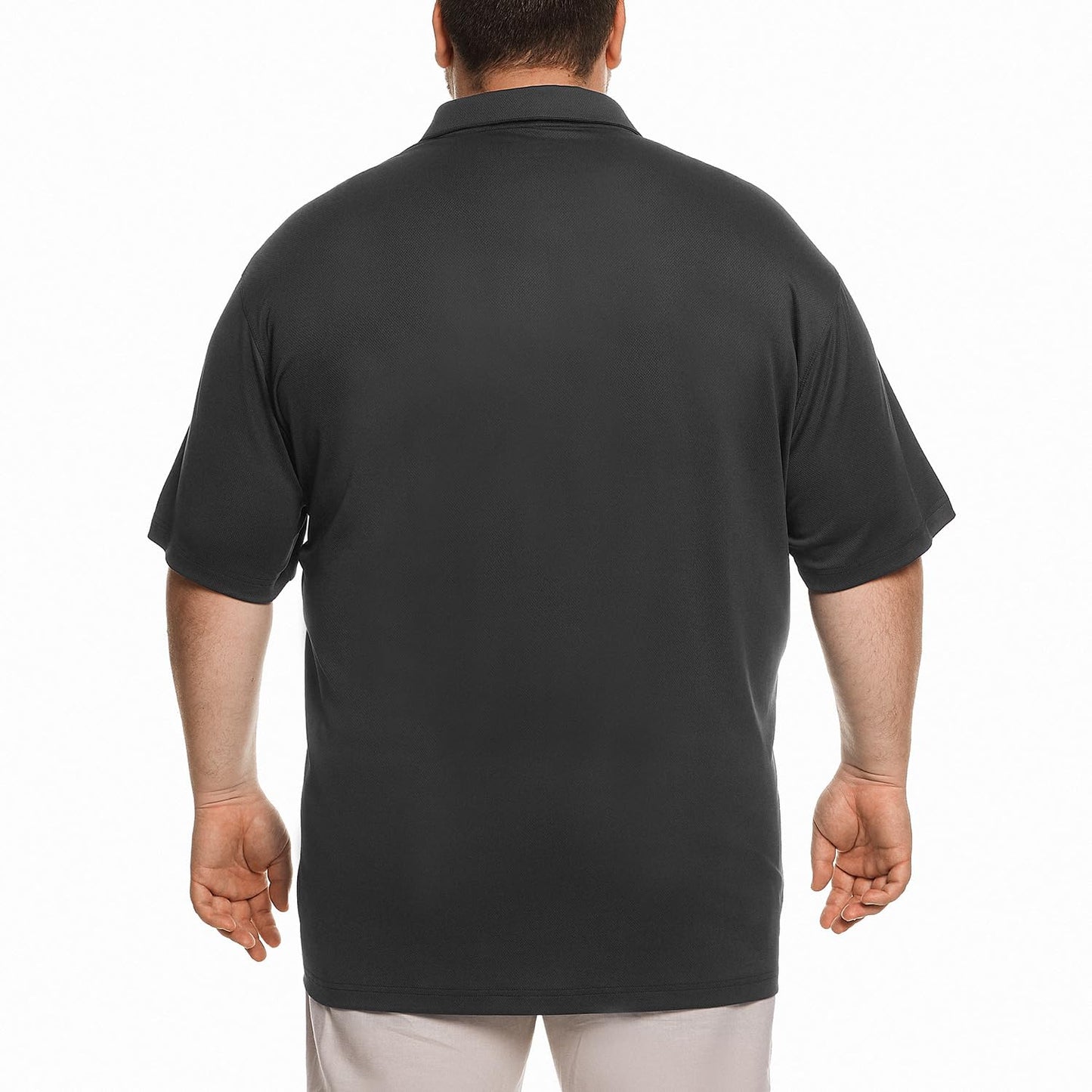 HOdo Big and Tall Mens Polo Shirt Moisture Wicking Sport Shirt Black 6XL
