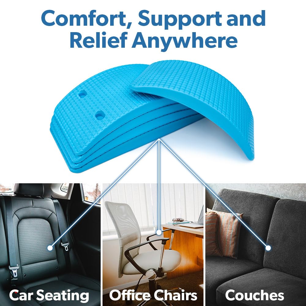 Backbridge (Blue), Adjustable Lower & Upper Back Stretcher For Lumbar Support Spine Alignment & Back Pain Relief By Renowned Kinesiologist Dr. Sinett