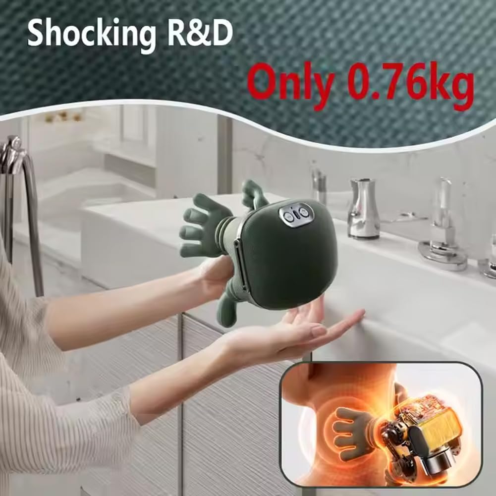 Siaasoo Massage Master for Shoulder, Siaasoo Neck Shoulder Massager, Simulated Human Hand Cervical Trapezius Neck Massager Pillow, with Heat, for Shoulder, Leg, Body Muscle Relief