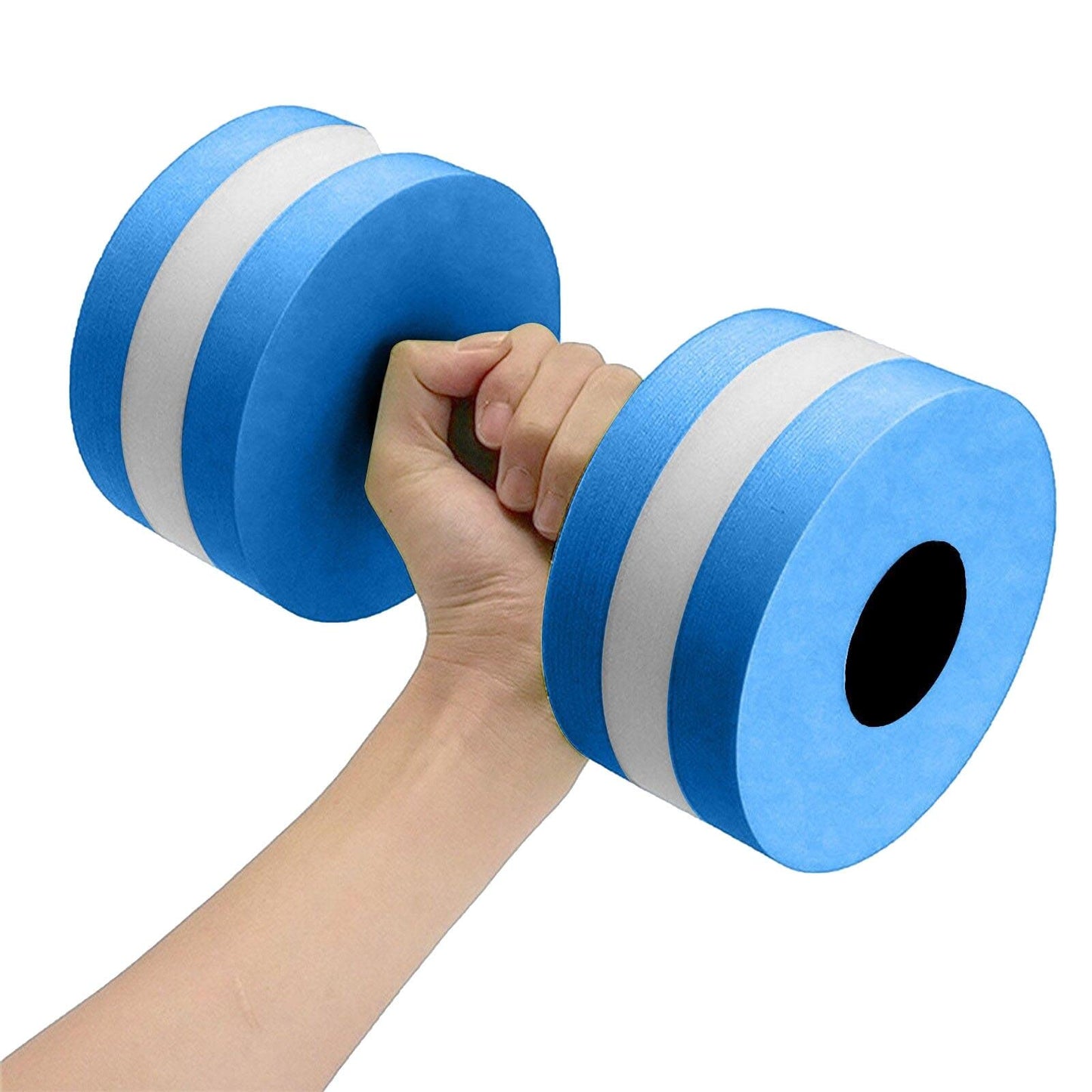Lagukka Aquatic Dumbbell Set, 2PCS Water Dumbells Pool Resistance Water Fitness Equipment Foam Dumbbell Water Aerobics Fitness Equipment for Weight Loss Blue