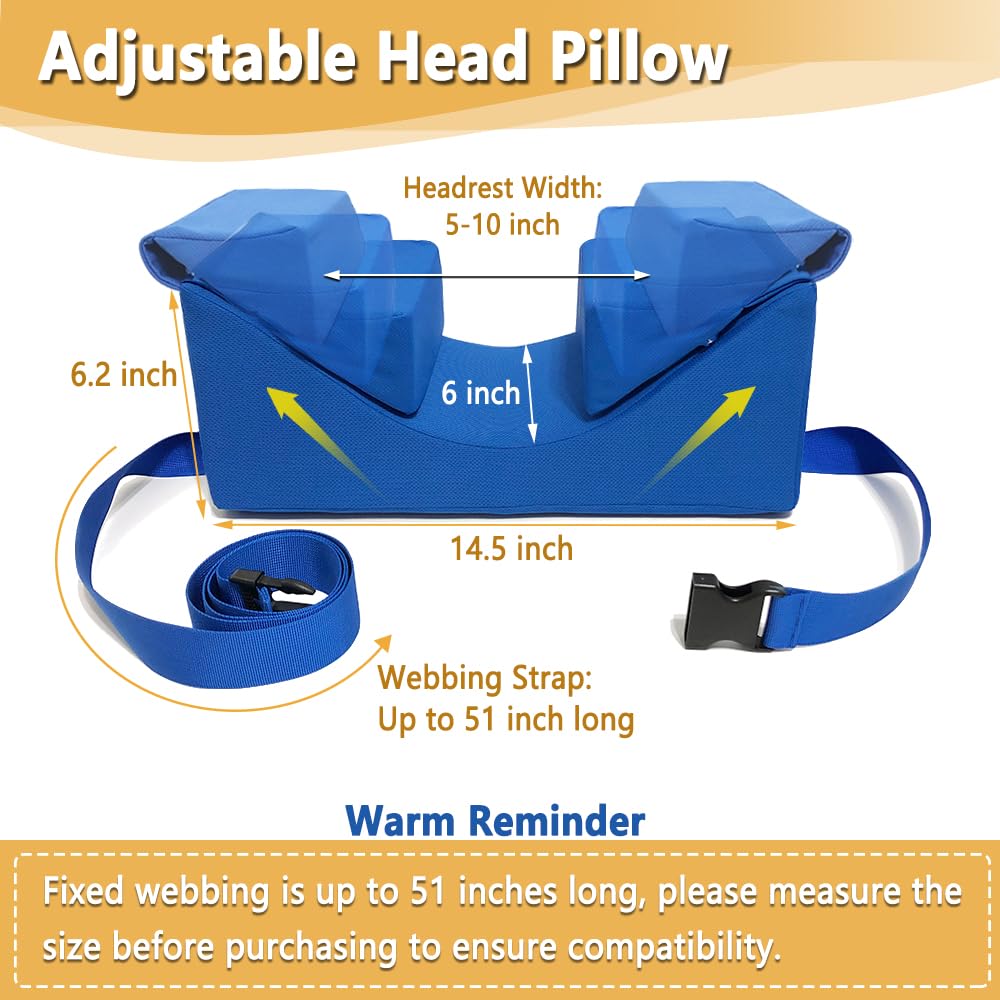 AOSSA Wheelchair Headrest Neck Stabilizer Head Support Pillow for Recliner High Back Wheelchair Head Positioning Wedge Neck Support Positioner Keep Head Straight Medical Foam Wedge