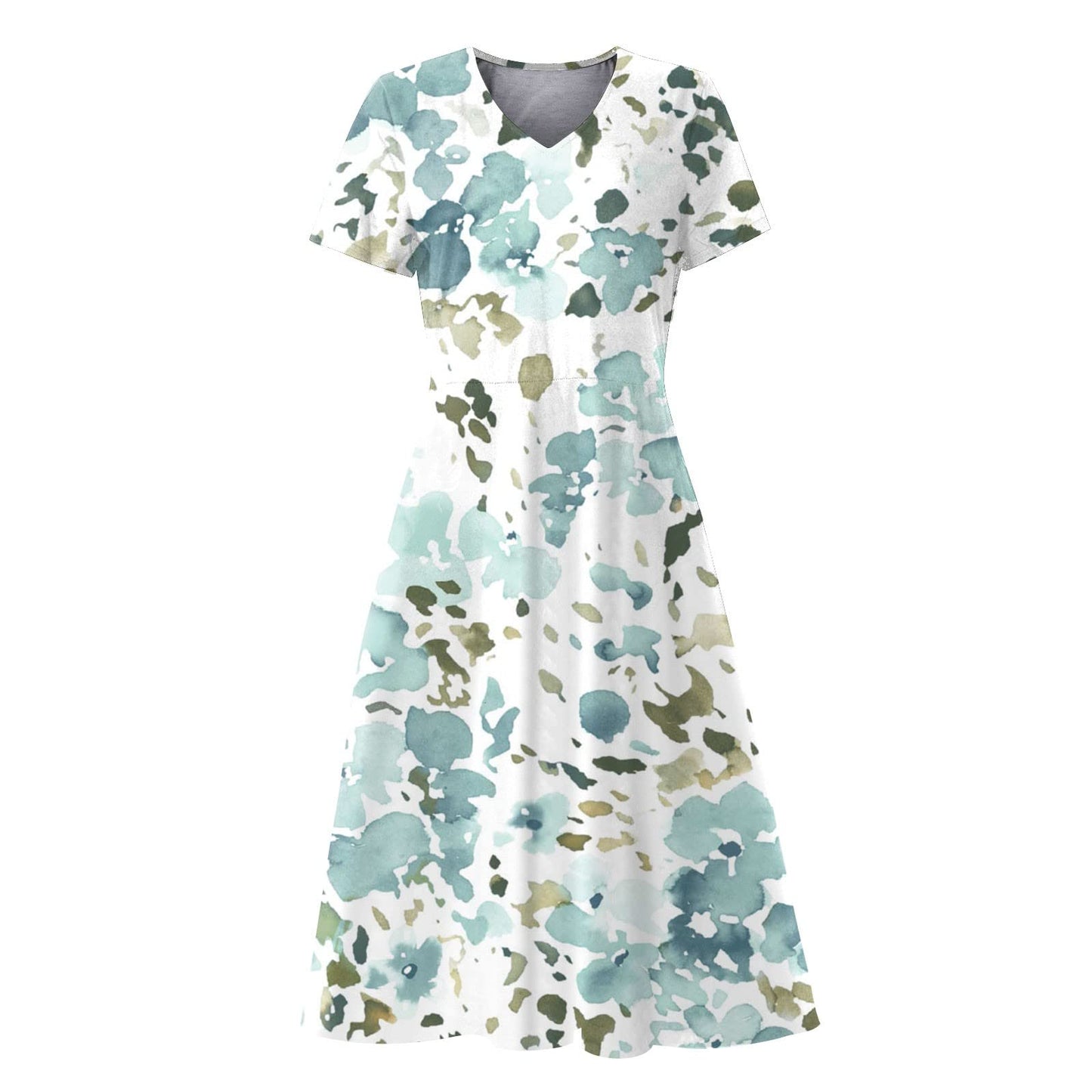 aihihe Summer Dresses for Women 2024 Vacation with Sleeves Midi Dresses Spring/Summer Boho Dresses Short Green Casual Dress Beach Romper Dress Flowy Satin Dress