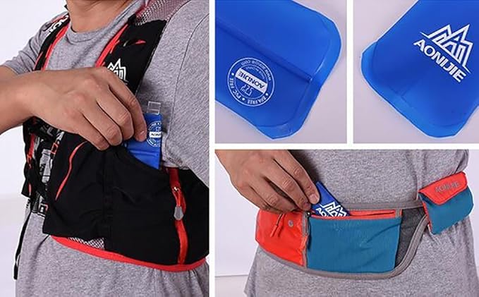 AONIJIE 2Pack of Soft Soft Folding Hydration Bottle Water Collapsible Flask BPA-Free Bottles (350ml/11.95oz)