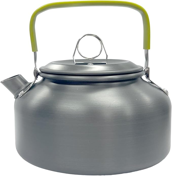 0.8L Camping Kettle, Hard-Anodized Aluminum Portable Campfire Kettle for Open Fire, Outdoor Camp Tea Coffee Pot for Stove Top, Backpacking, Hiking, Picnic and Traveling