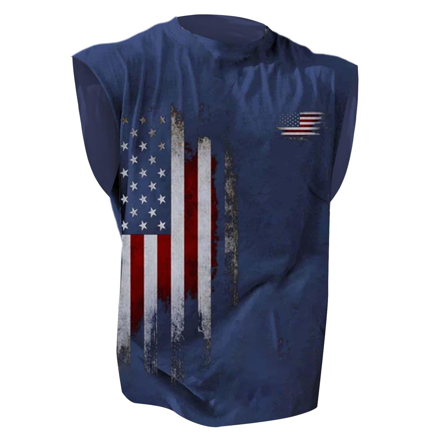Generic Mens American Flag Tank Top Patriotic Shirts Sleeveless Graphic Tees 4Th of Julys Shirt Muscle Shirts for Men Workout, X-Large, Blue-b