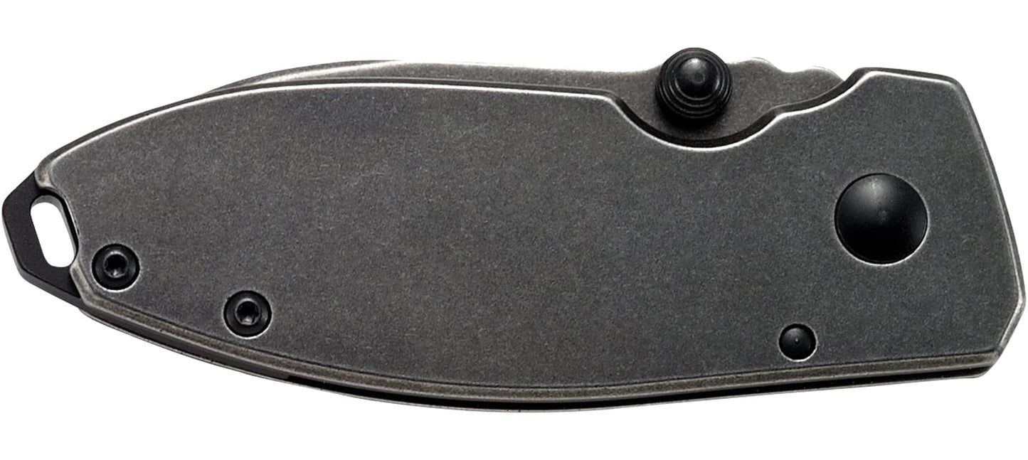 CRKT Squid Folding Pocket Knife: Compact EDC Straight Edge Utility Knife with Stainless Steel Blade and Framelock Handle - Black Stonewash 2490KS