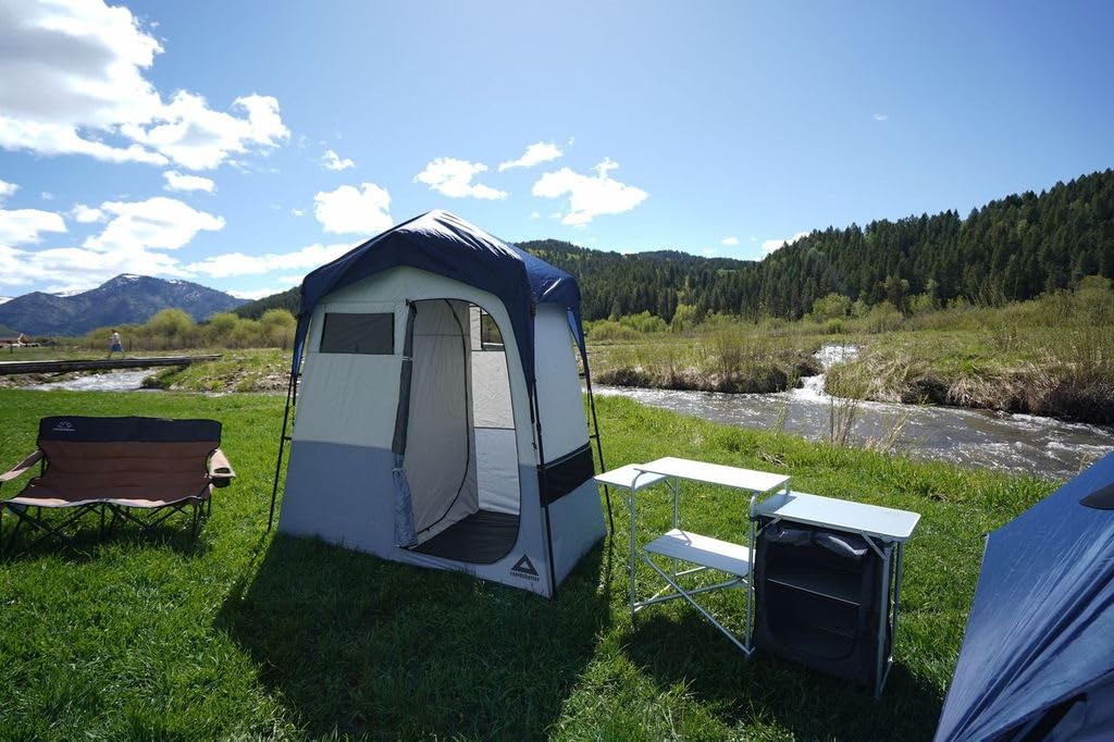 Caddis Rapid 2-Room Privacy Shelter, Camping Shower Tent, Privacy Tents for Camping, Pop Up Tent for Showering, Changing or Lavatories, Portable Shower, (by Caddis Sports)