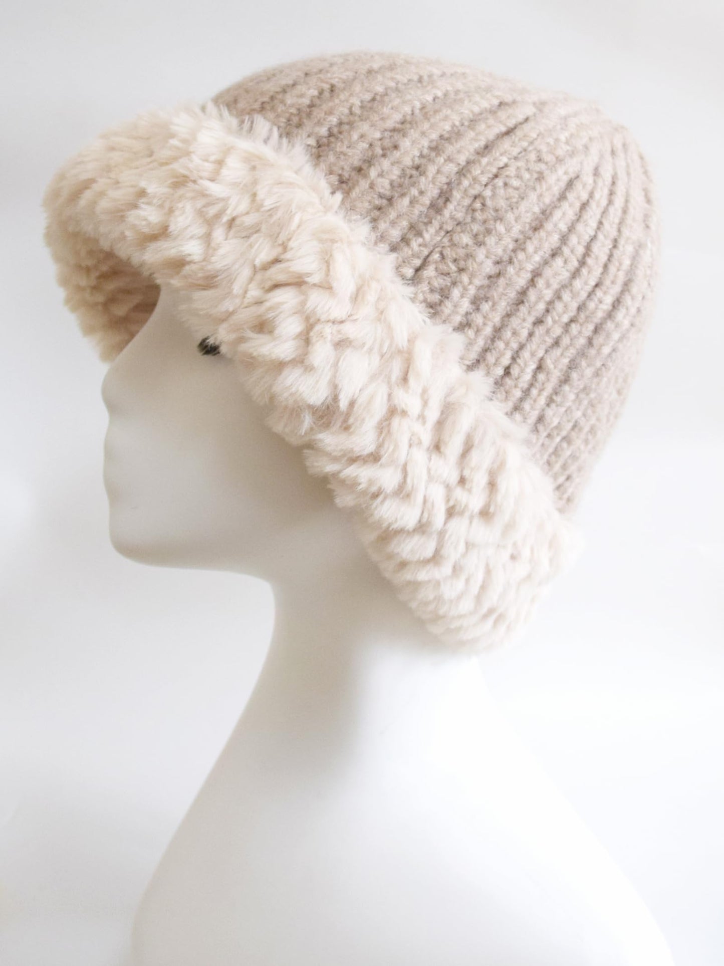 AICHUAN Women Winter Hats with Furry Fluffy Brim Winter Warm Beanie Hat Skullies Beanies Ski Cap for Men Khaki