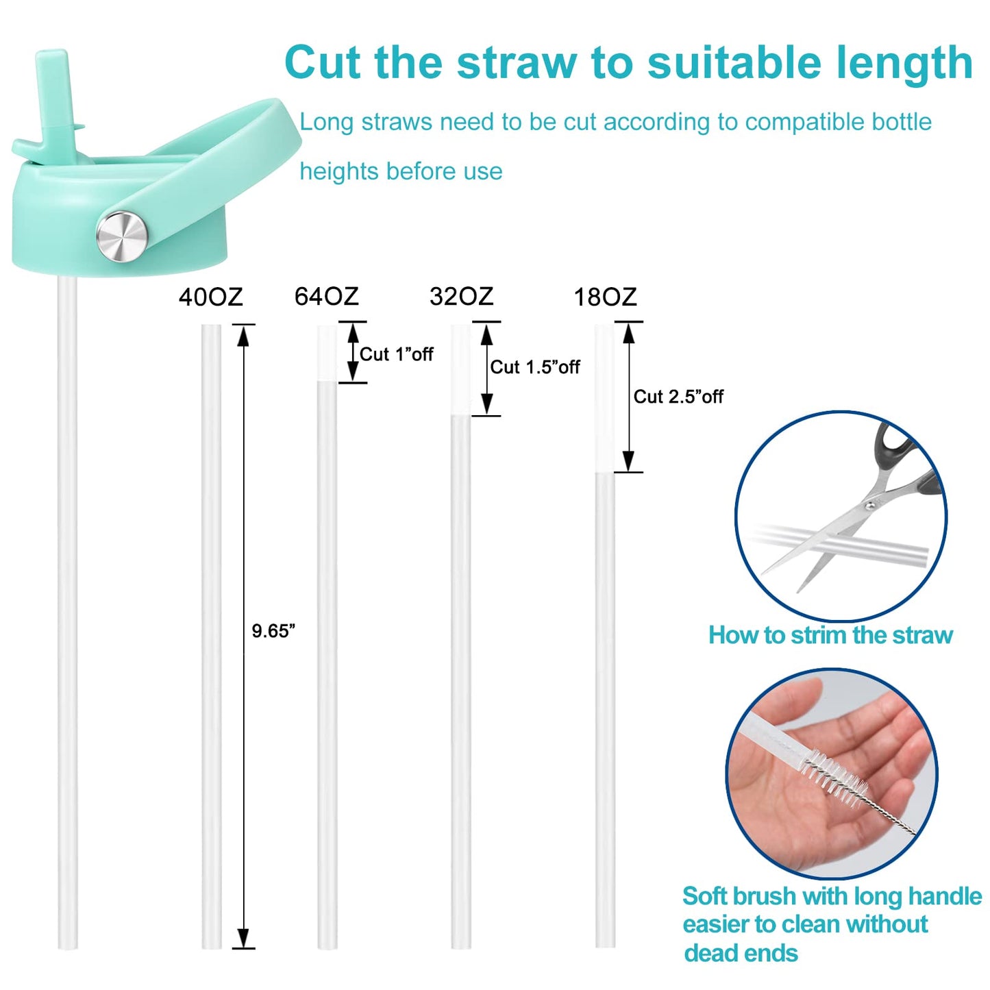 Straw Lid for Hydro Flask Wide Mouth, Lids with Straw for Hydroflask 12 16 18 20 32 40 oz Wide Mouth, Replacement Straw Cap for Hydroflask, Top Sport Bottle Lids Accessories, Alpine