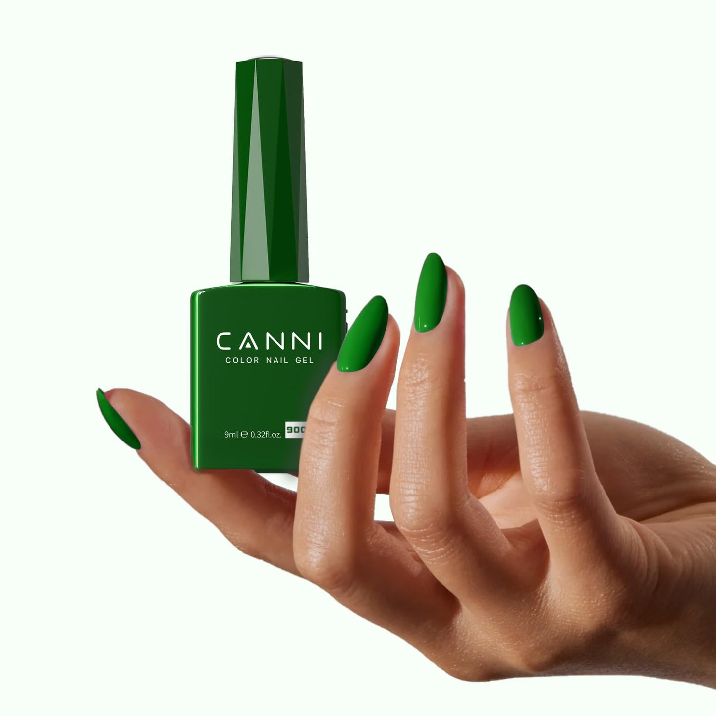 CANNI Dark Green Gel Nail Polish, 1Pcs Emerald Green Gel Polish Green Color Nail Polish Gel High Gloss Soak Off U V Gel Nail French Nail Manicure Salon DIY